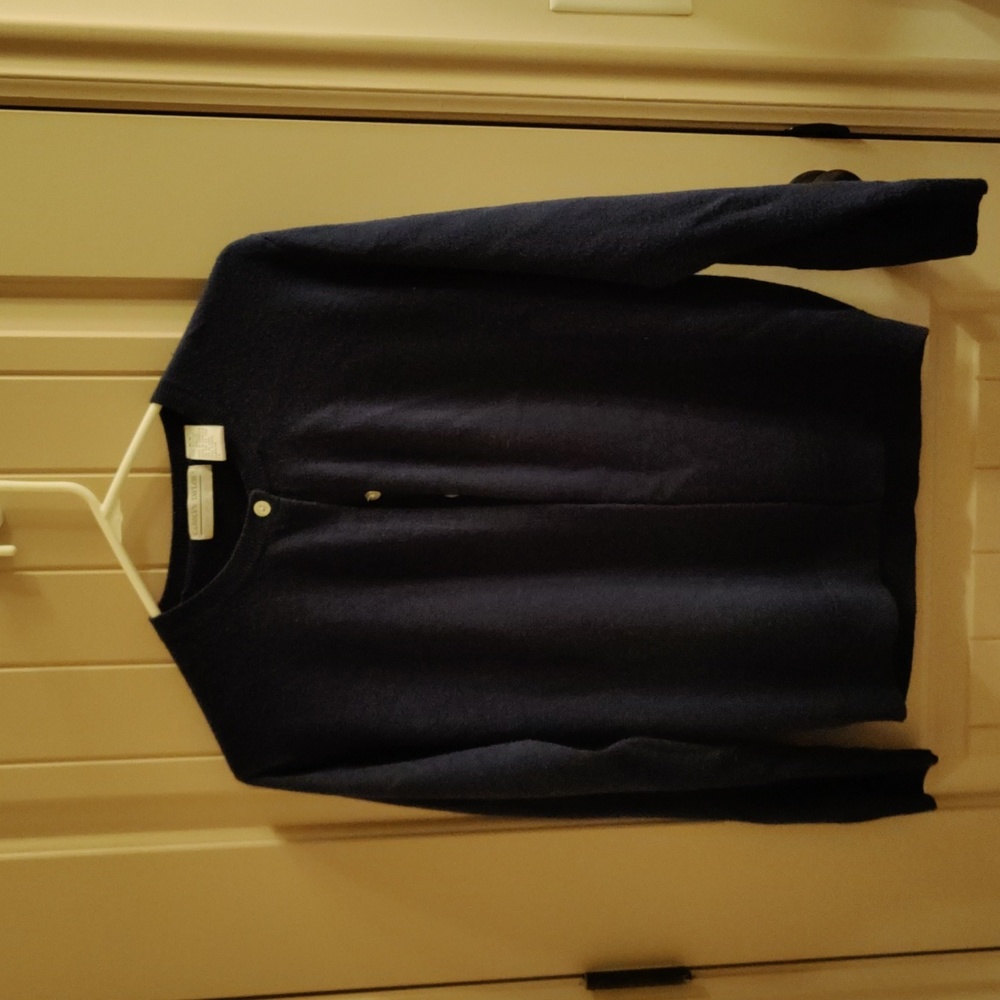 Navy button up cardigan